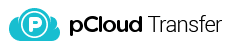 pCloud Transfer logo with a blue cloud on the left
