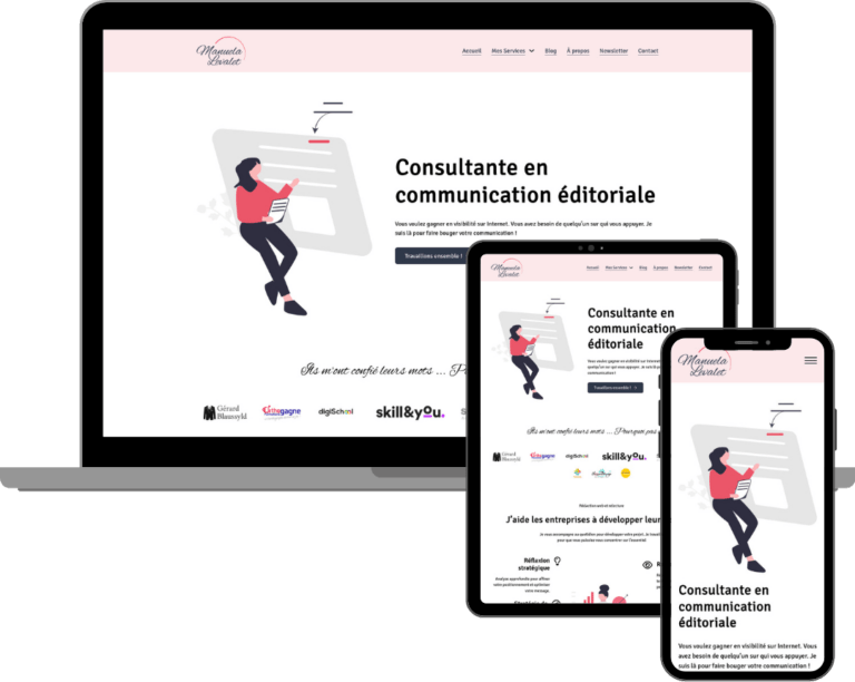 mockup du site de Levalet Manuela